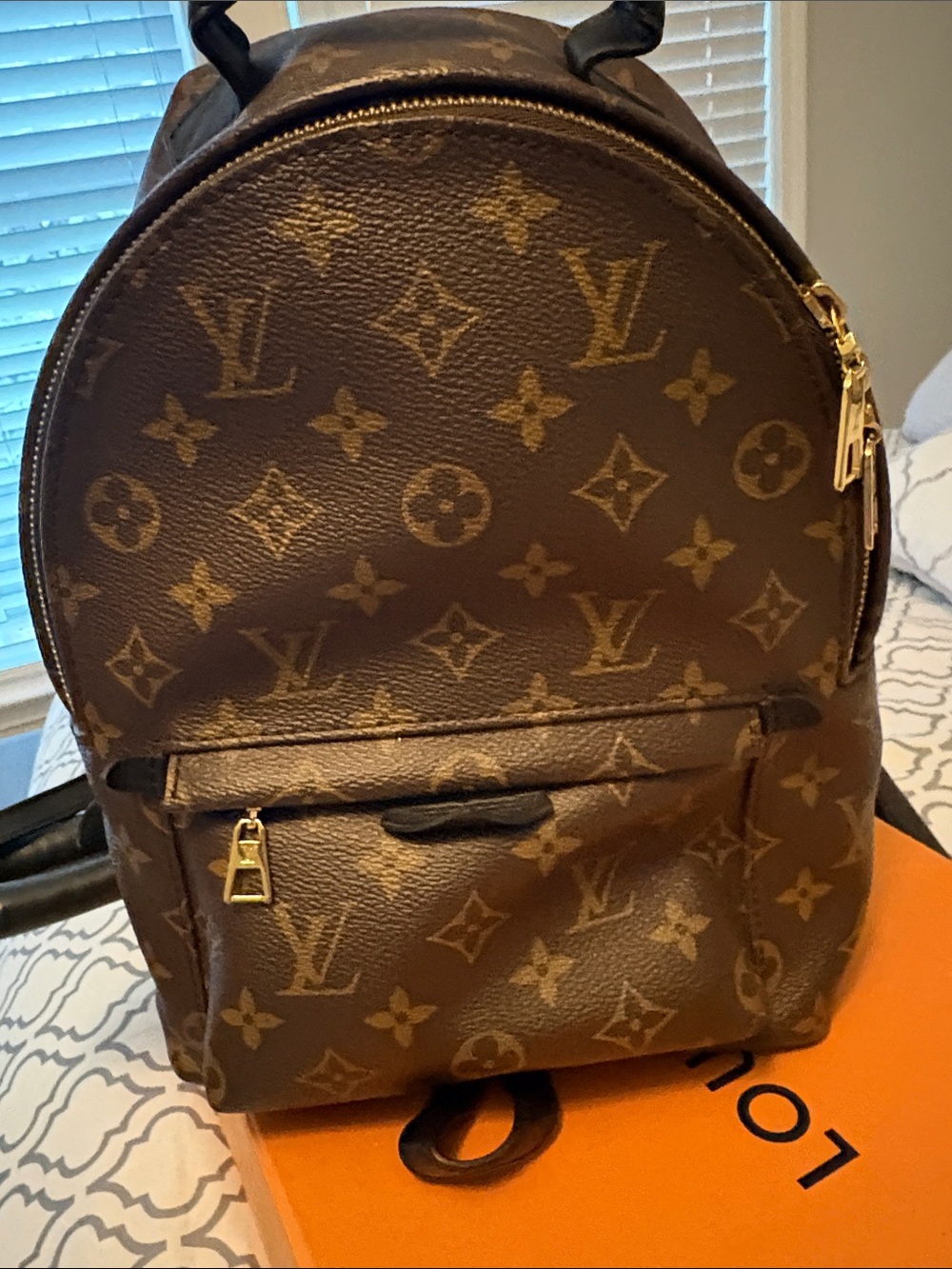 Louis Vuitton Monogram Canvas Mini Backpack with Green Rope Accent
Comes W/box